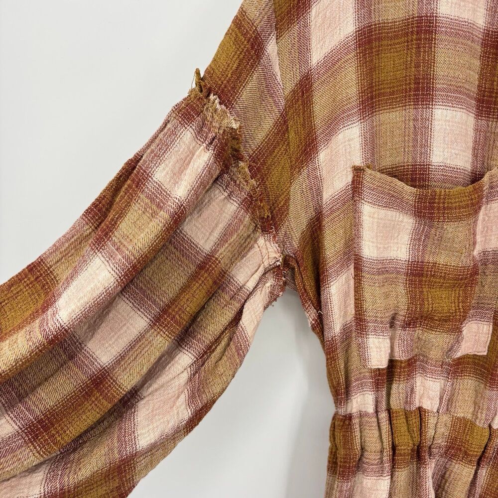 Free People By The Way Plaid Mini Dress - Picture 6 of 12